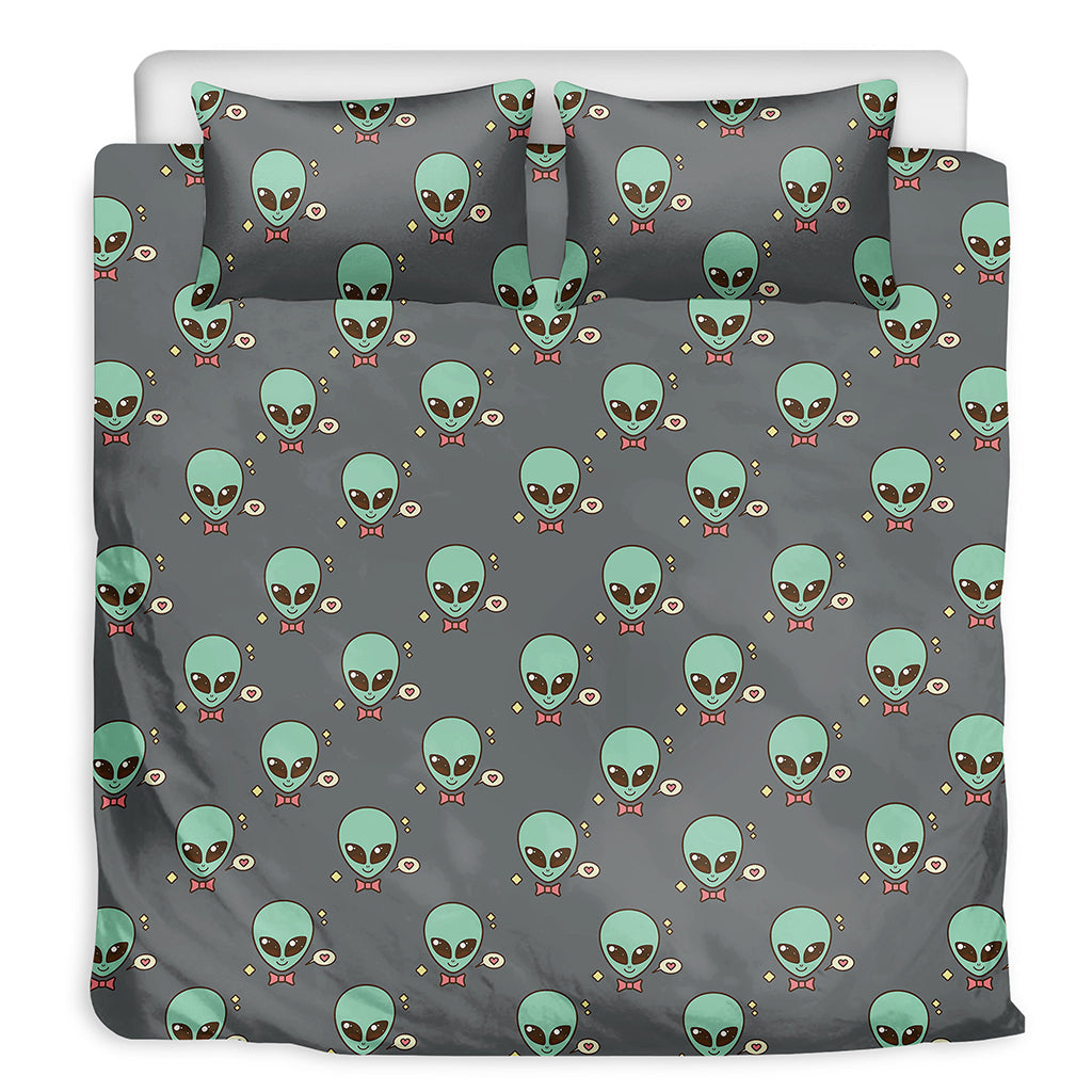 Cute Alien With Bow Tie Print Duvet Cover Bedding Set