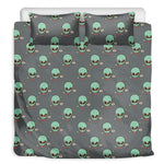 Cute Alien With Bow Tie Print Duvet Cover Bedding Set
