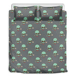 Cute Alien With Bow Tie Print Duvet Cover Bedding Set