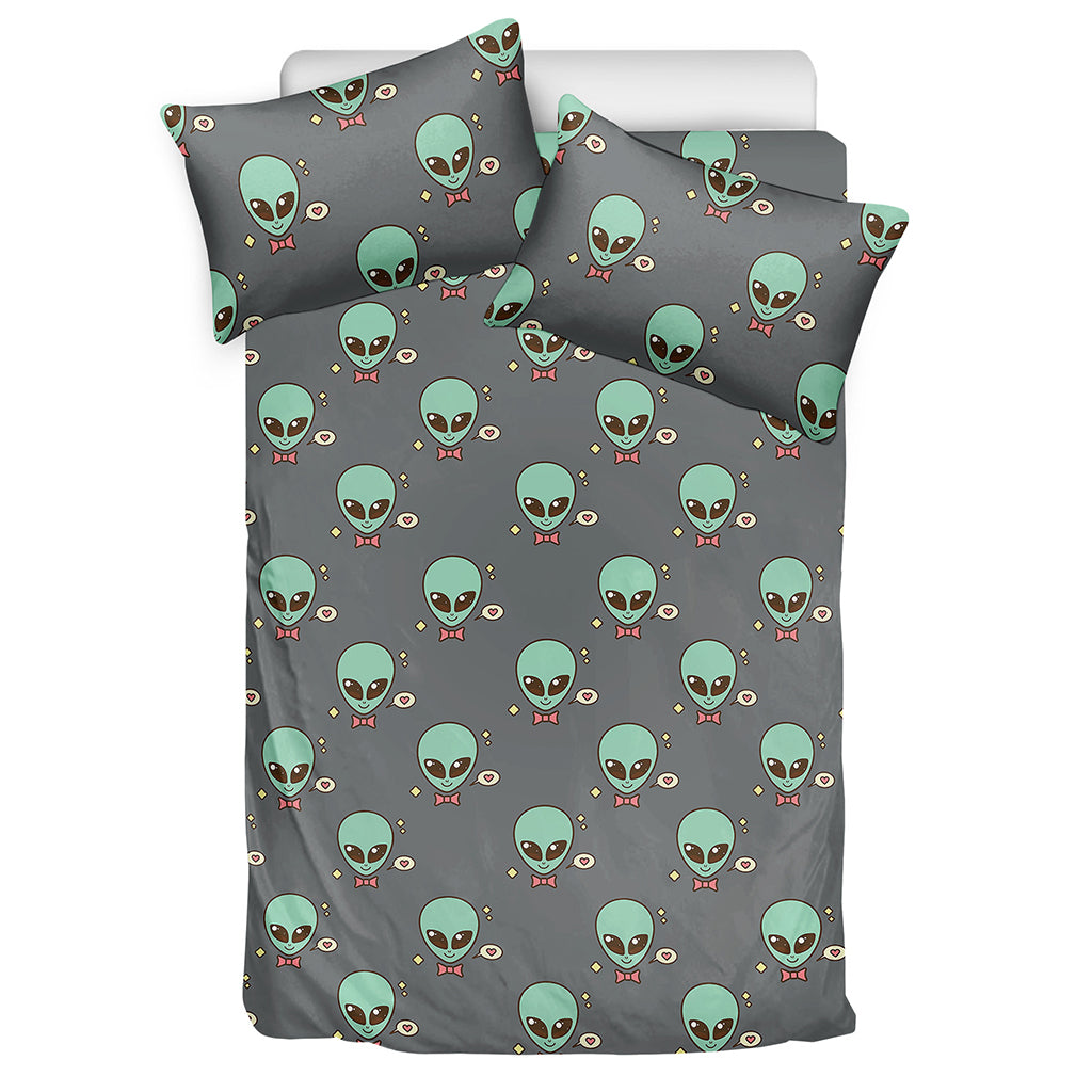 Cute Alien With Bow Tie Print Duvet Cover Bedding Set