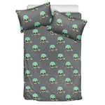 Cute Alien With Bow Tie Print Duvet Cover Bedding Set