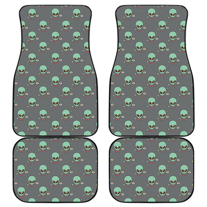 Cute Alien With Bow Tie Print Front and Back Car Floor Mats