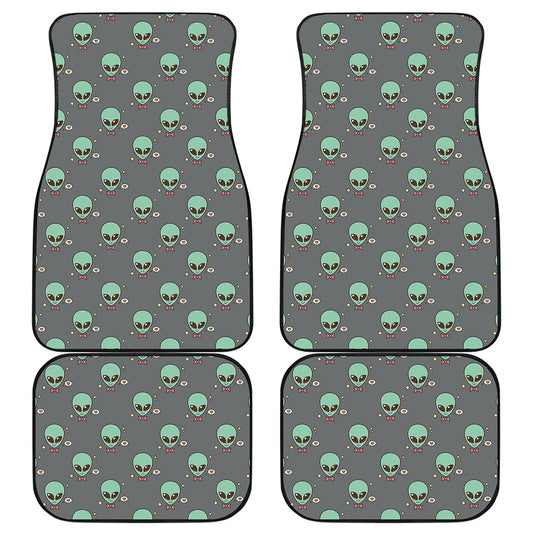 Cute Alien With Bow Tie Print Front and Back Car Floor Mats