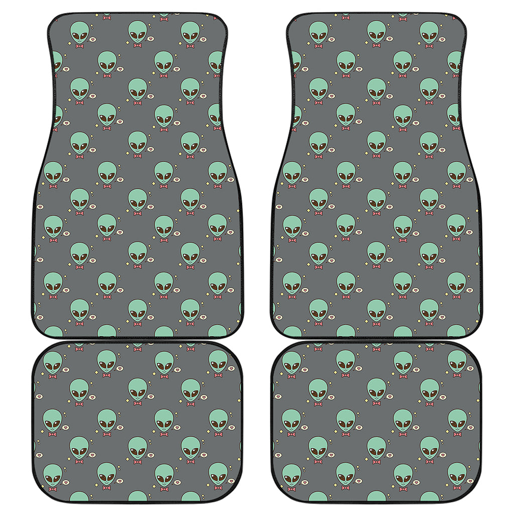 Cute Alien With Bow Tie Print Front and Back Car Floor Mats