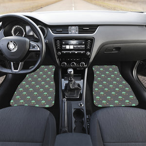 Cute Alien With Bow Tie Print Front and Back Car Floor Mats