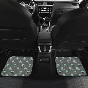 Cute Alien With Bow Tie Print Front and Back Car Floor Mats