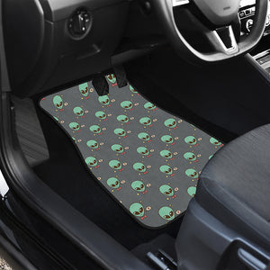 Cute Alien With Bow Tie Print Front and Back Car Floor Mats