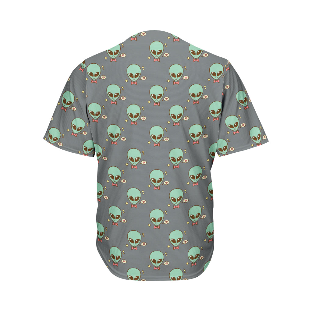 Cute Alien With Bow Tie Print Men's Baseball Jersey
