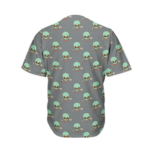 Cute Alien With Bow Tie Print Men's Baseball Jersey