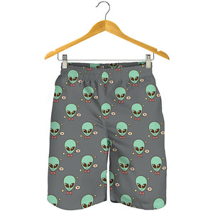 Cute Alien With Bow Tie Print Men's Shorts