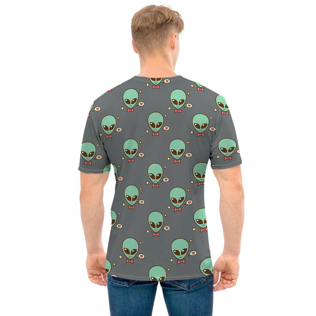 Cute Alien With Bow Tie Print Men's T-Shirt