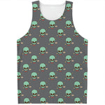 Cute Alien With Bow Tie Print Men's Tank Top