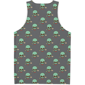 Cute Alien With Bow Tie Print Men's Tank Top