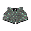 Cute Alien With Bow Tie Print Muay Thai Boxing Shorts