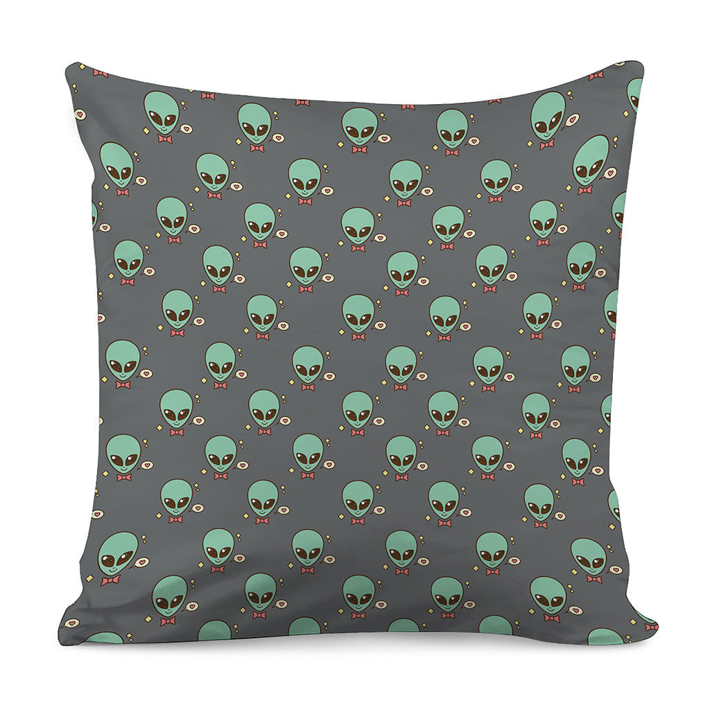 Cute Alien With Bow Tie Print Pillow Cover