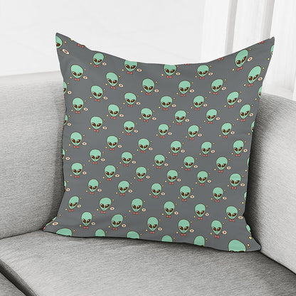 Cute Alien With Bow Tie Print Pillow Cover