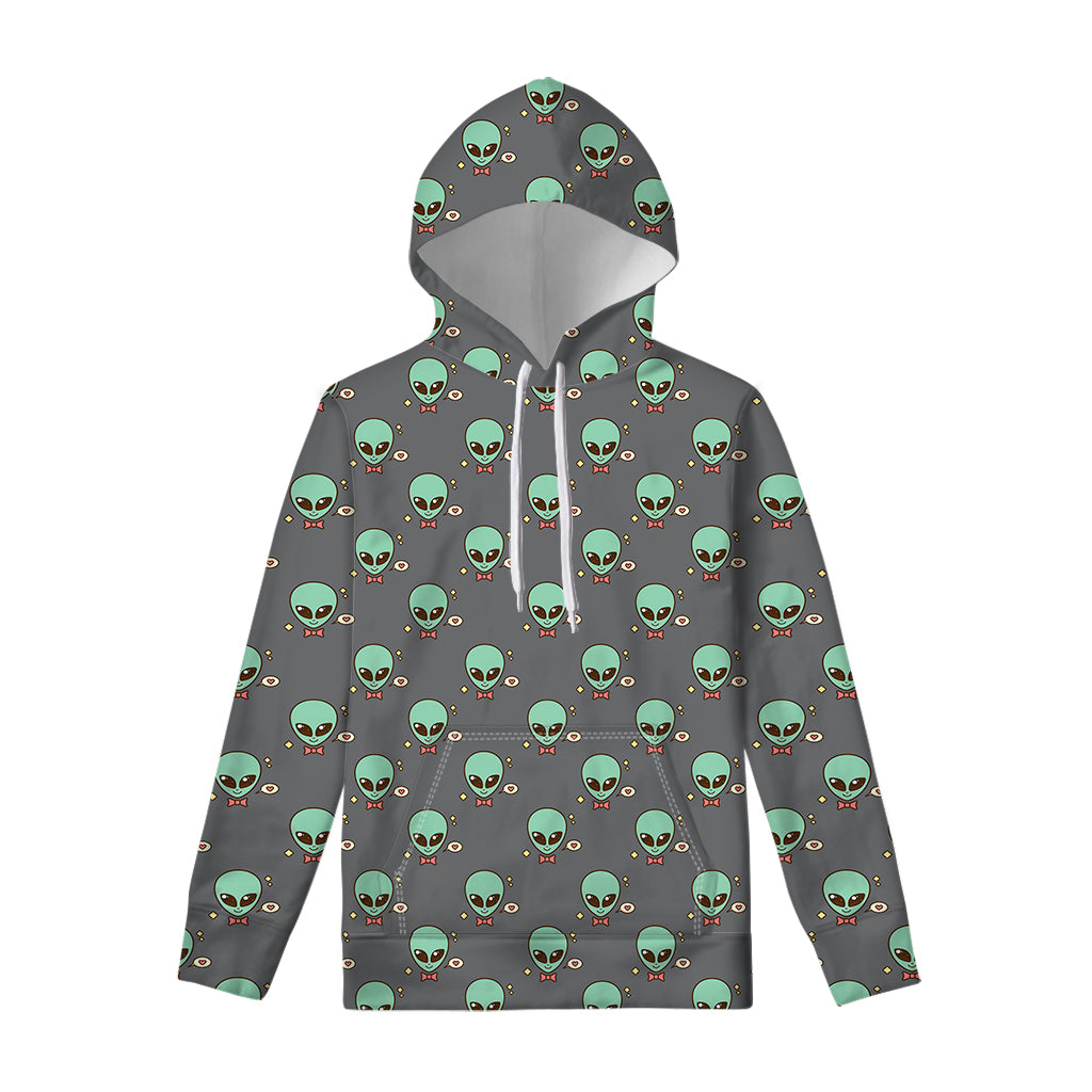 Cute Alien With Bow Tie Print Pullover Hoodie