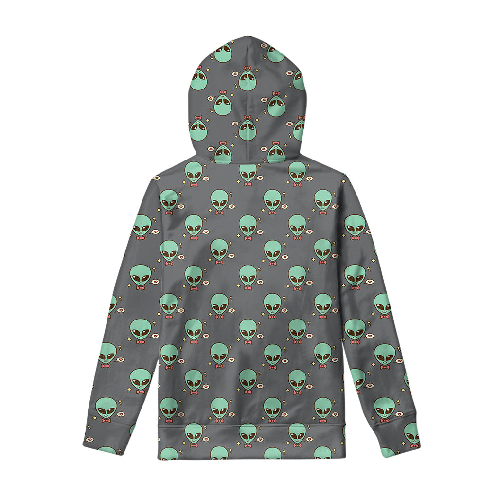 Cute Alien With Bow Tie Print Pullover Hoodie