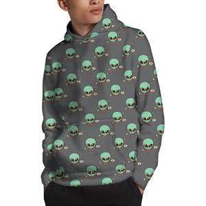 Cute Alien With Bow Tie Print Pullover Hoodie