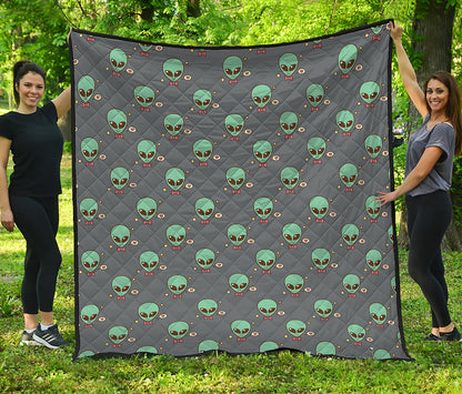 Cute Alien With Bow Tie Print Quilt