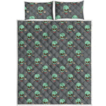 Cute Alien With Bow Tie Print Quilt Bed Set