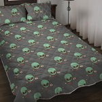 Cute Alien With Bow Tie Print Quilt Bed Set
