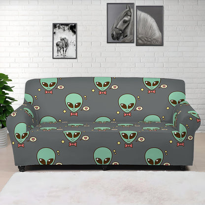 Cute Alien With Bow Tie Print Sofa Cover