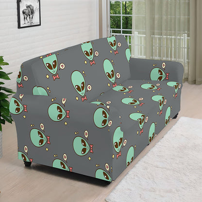 Cute Alien With Bow Tie Print Sofa Cover