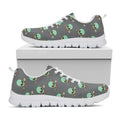 Cute Alien With Bow Tie Print White Running Shoes