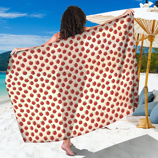 Cute Apple Pattern Print Beach Sarong Wrap