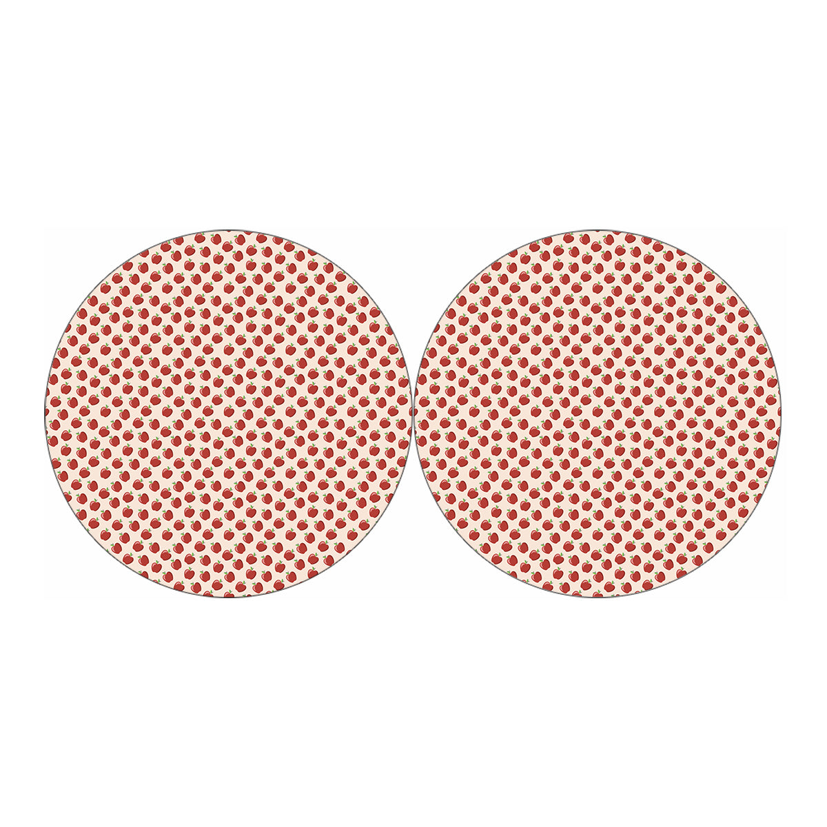 Cute Apple Pattern Print Car Coasters