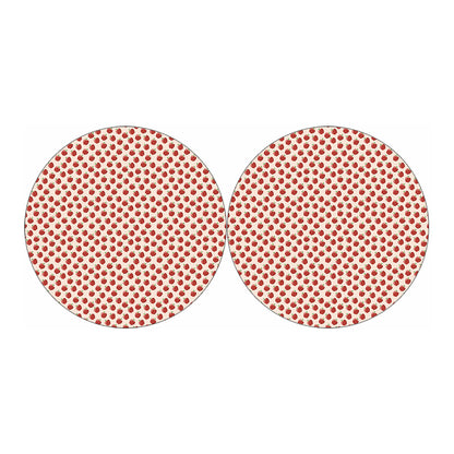 Cute Apple Pattern Print Car Coasters