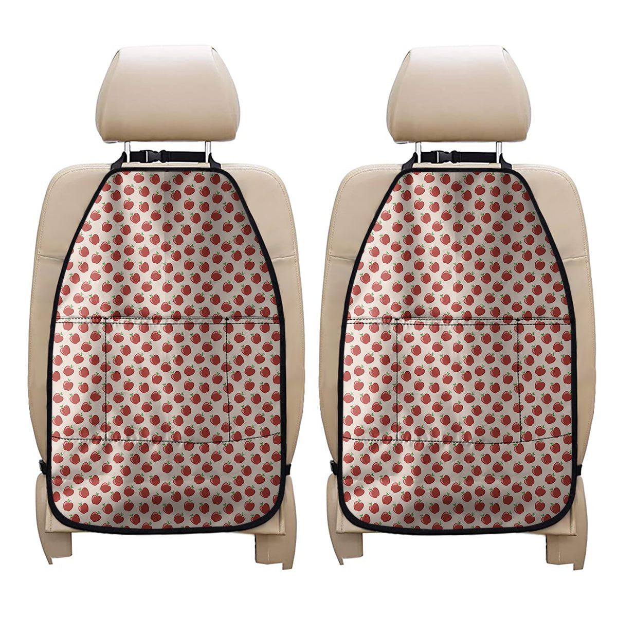 Cute Apple Pattern Print Car Seat Organizers