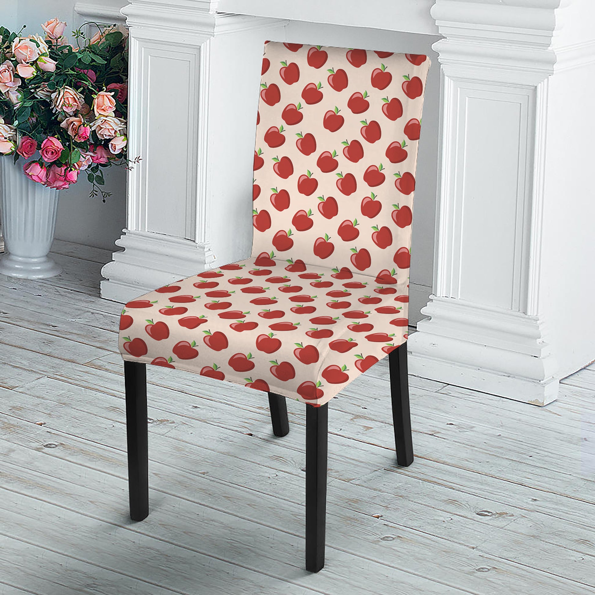Cute Apple Pattern Print Dining Chair Slipcover