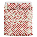 Cute Apple Pattern Print Duvet Cover Bedding Set
