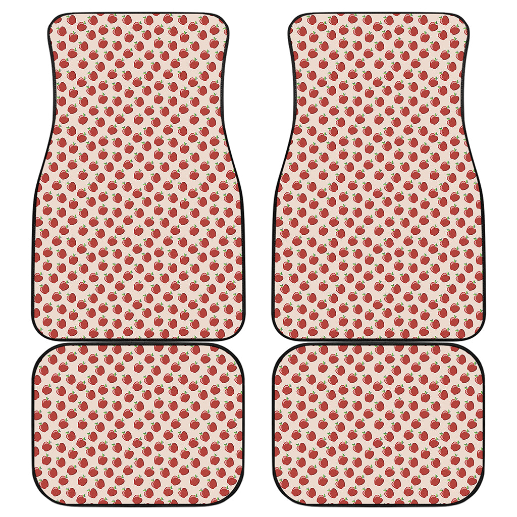 Cute Apple Pattern Print Front and Back Car Floor Mats