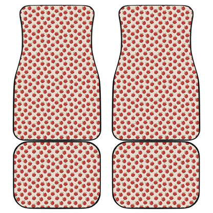 Cute Apple Pattern Print Front and Back Car Floor Mats