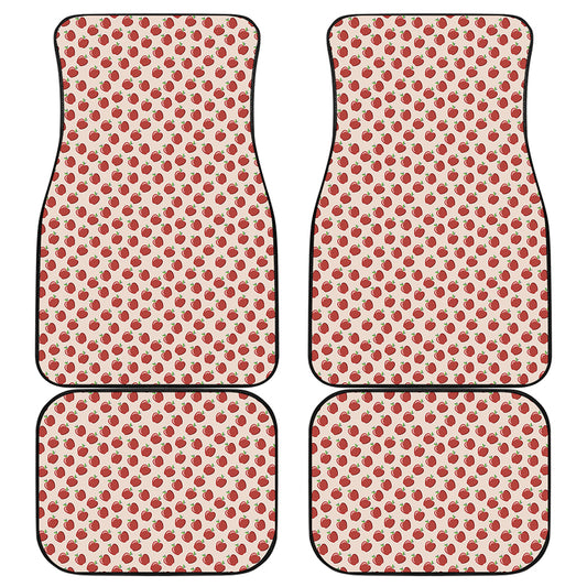 Cute Apple Pattern Print Front and Back Car Floor Mats