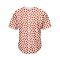 Cute Apple Pattern Print Men's Baseball Jersey