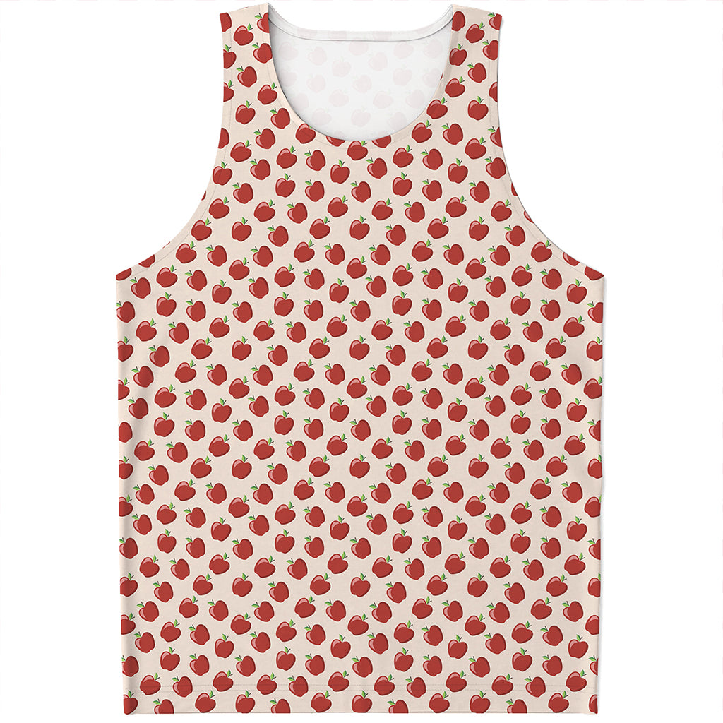 Cute Apple Pattern Print Men's Tank Top