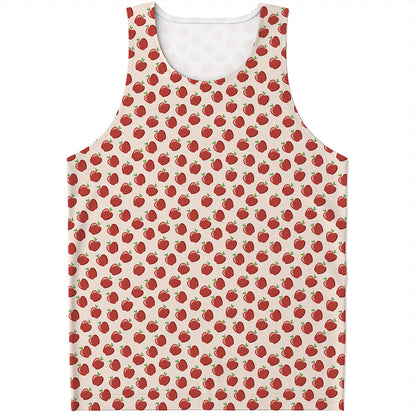 Cute Apple Pattern Print Men's Tank Top