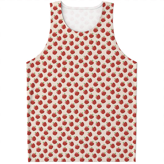 Cute Apple Pattern Print Men's Tank Top