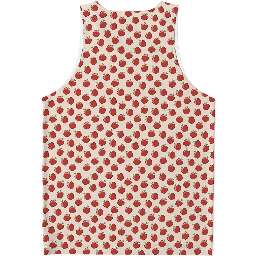 Cute Apple Pattern Print Men's Tank Top