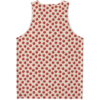Cute Apple Pattern Print Men's Tank Top