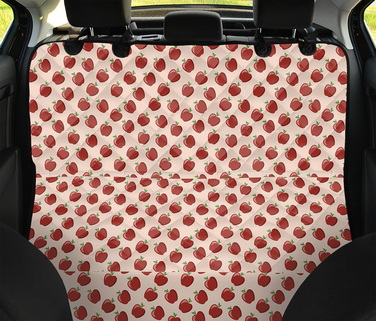 Cute Apple Pattern Print Pet Car Back Seat Cover