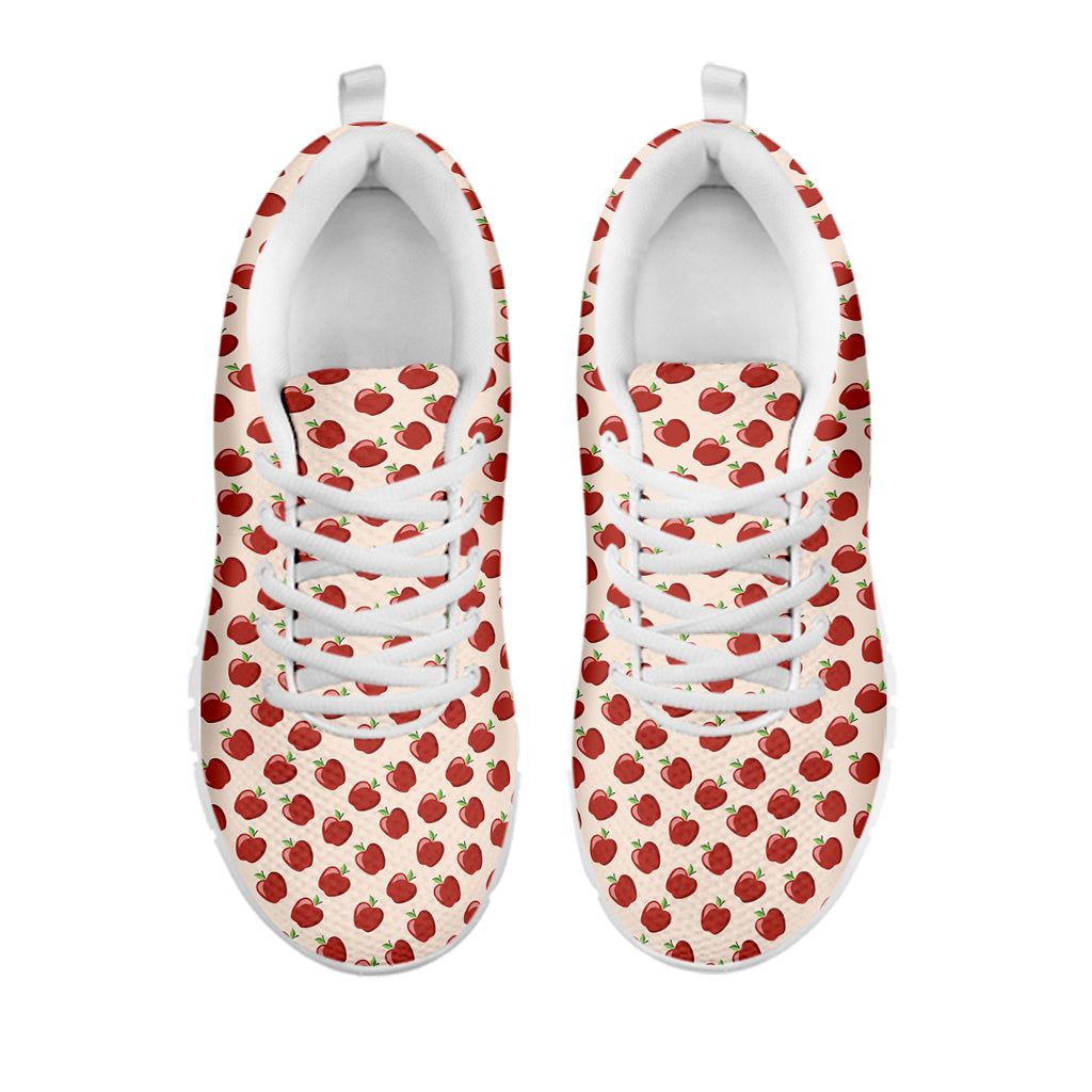 Cute Apple Pattern Print White Sneakers