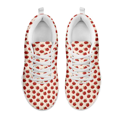 Cute Apple Pattern Print White Sneakers