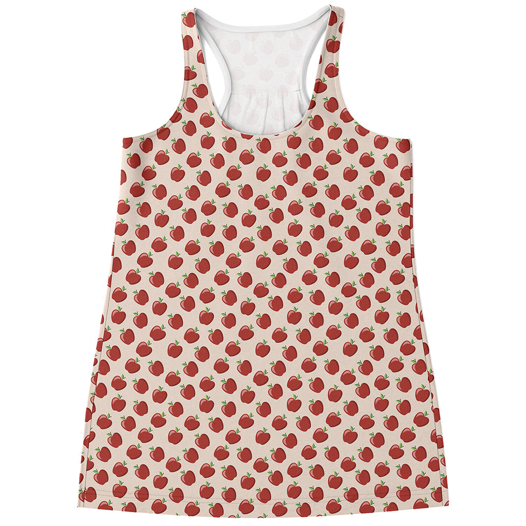 Cute Apple Pattern Print Women's Racerback Tank Top