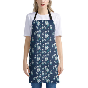 Cute Astronaut Pattern Print Apron