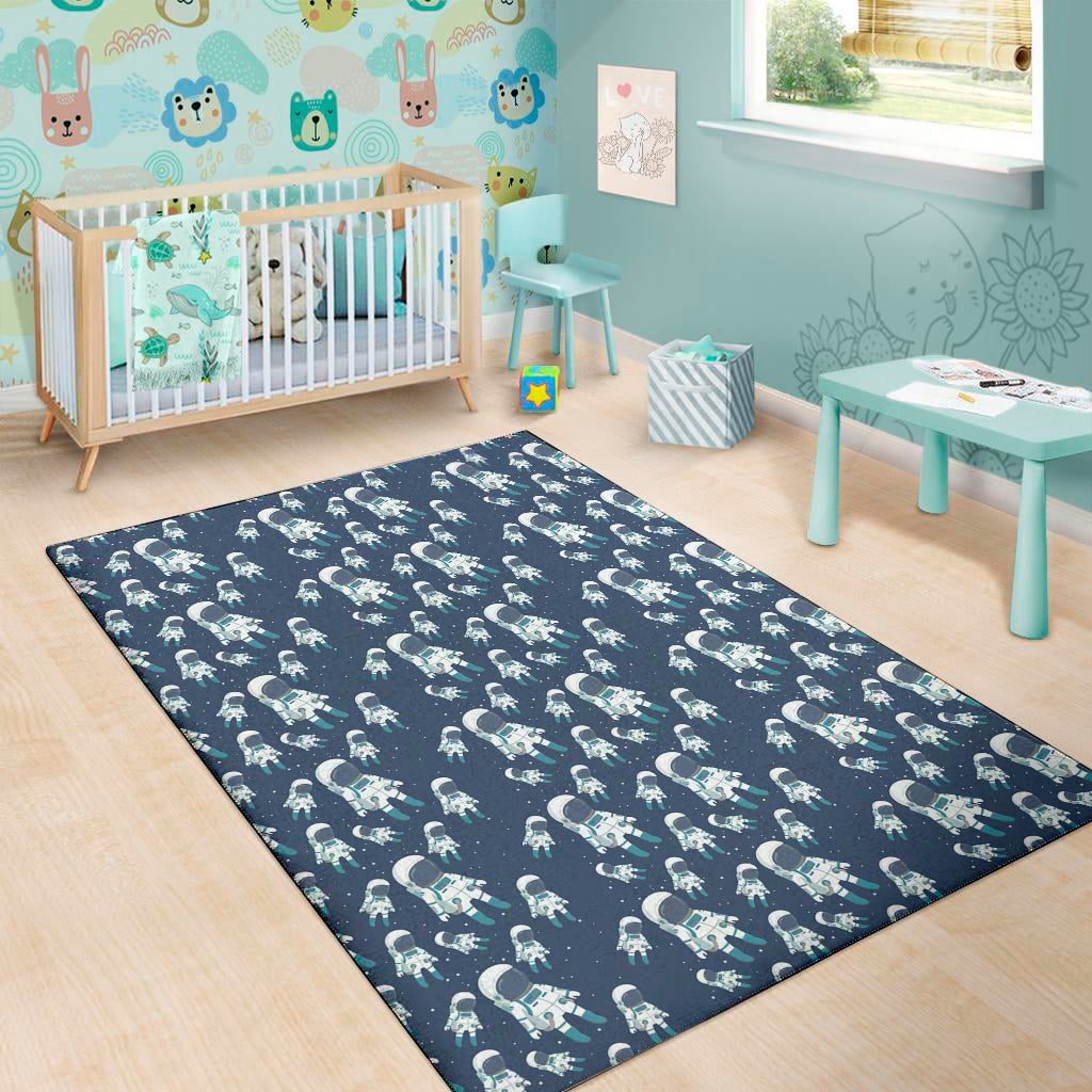 Cute Astronaut Pattern Print Area Rug